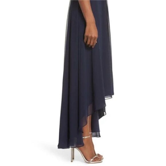 Eliza J NWT Embellished High/Low Chiffon Dress in
Navy Size 8 - Picture 8 of 9